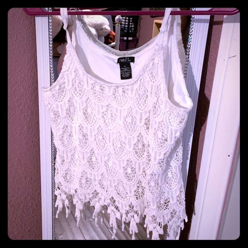 White tank top dress shirt